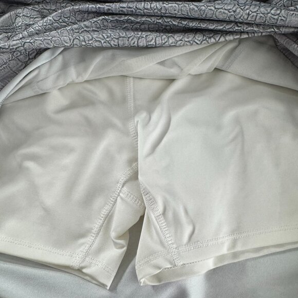 Lucky In Love Tennis Skort Skirt Large Gray Snake Crocodile Print SS-2061 - Picture 7 of 10